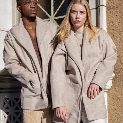 Susan dusty pink unisex coat