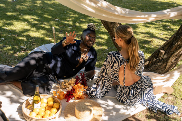 Nosi Open Back Dress Navy/white