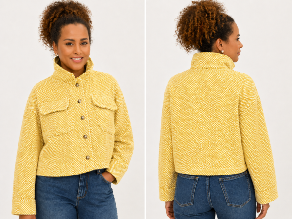 Luna cropped jacket mustard