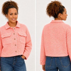 Luna cropped jacket pink