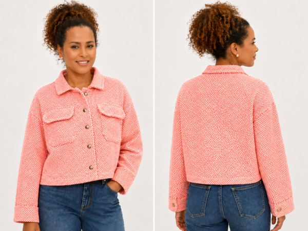 Luna cropped jacket pink