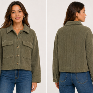 Luna cropped jacket olive