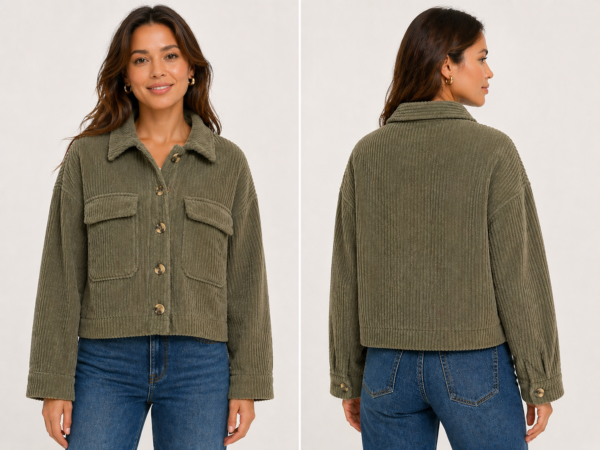 Luna cropped jacket olive